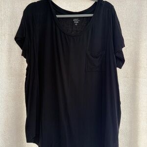 Market & Spruce Black Short Sleeve Tee with Pocket